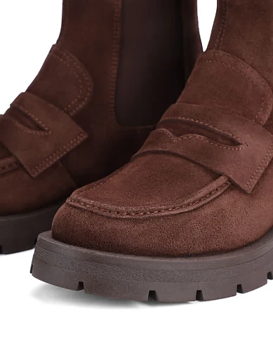 Женские ботинки челси Attizzare велюровые коричневые - фото 2 - Miraton