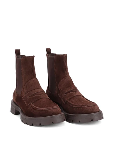 Женские ботинки челси Attizzare велюровые коричневые - фото 3 - Miraton