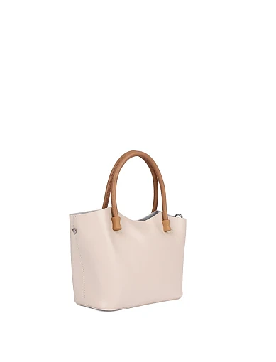 Женская сумка кожаная молочного цвета - фото 2 - Miraton