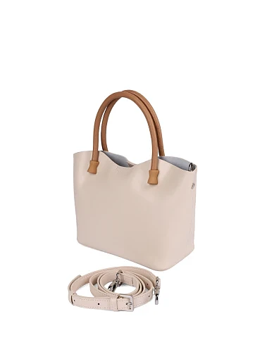 Женская сумка кожаная молочного цвета - фото 5 - Miraton