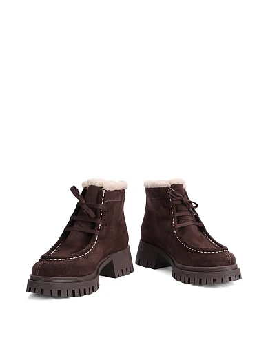 Жіночі черевики Attizzare велюрові коричневі - фото 2 - Miraton