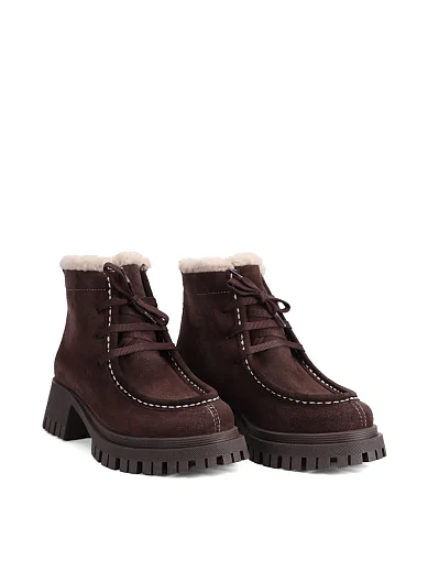 Жіночі черевики Attizzare велюрові коричневі - фото 3 - Miraton