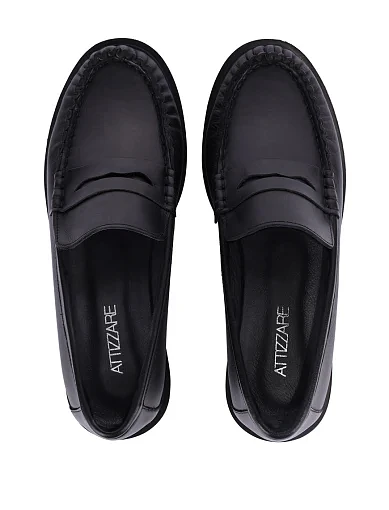Жіночі туфлі лофери Attizzare шкіряні чорні - фото 2 - Miraton