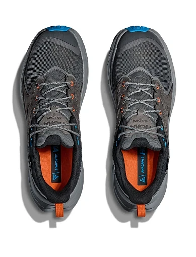 Мужские кроссовки Hoka One One Anacapa 2 Low GTX из нубука серые - фото 4 - Miraton