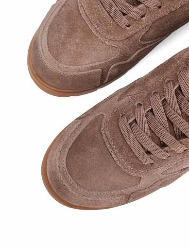 Женские кроссовки Attizzare велюровые бежевые - фото 5 - Miraton