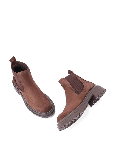 Женские ботинки челси Attizzare велюровые коричневые - фото 2 - Miraton