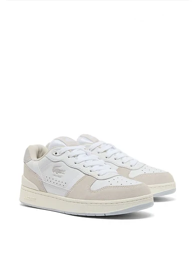 Жіночі кеди Lacoste T-Clip шкіряні бежеві - фото 2 - Miraton