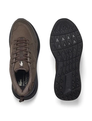 Мужские кроссовки Lacoste L003 Evo замшевые коричневые - фото 4 - Miraton