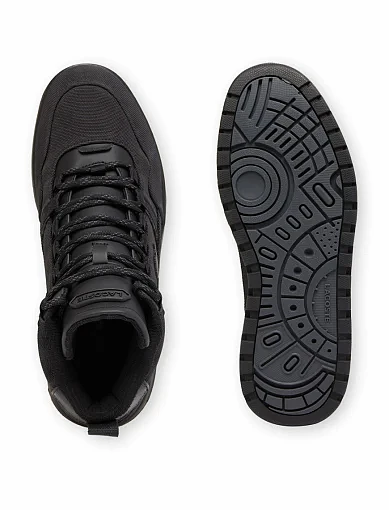 Чоловічі черевики Lacoste T-Clip Wntr Mid текстильні чорні (748SMA004002H) - фото 4 - Miraton