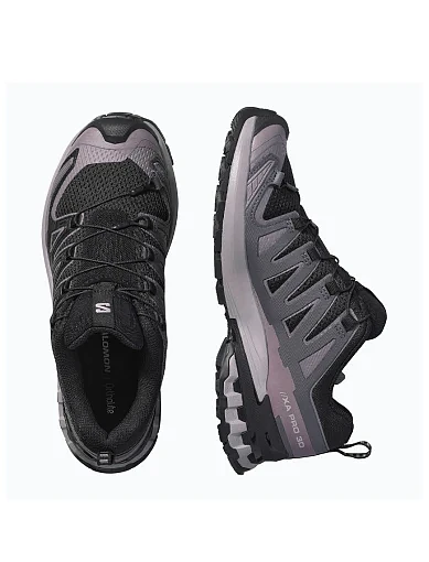 Женские кроссовки Salomon XA PRO 3D V9 из экокожи серые - фото 5 - Miraton