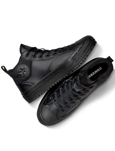 Чоловічі черевики Converse Chuck Taylor All Star Malden Street Boot з екошкіри чорні (A04478C) - фото 6 - Miraton