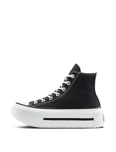 Жіночі черевики Converse Chuck Taylor All Star Lift Double Stack текстильні чорні - фото 2 - Miraton