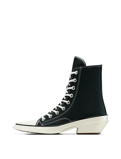 Жіночі черевики Converse CHUCK 70 DE LUXE POINTED HI текстильні чорні - фото 2 - Miraton