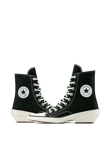 Жіночі черевики Converse CHUCK 70 DE LUXE POINTED HI текстильні чорні - фото 5 - Miraton