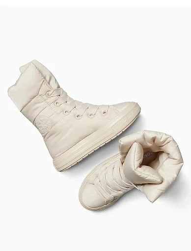 Жіночі дутики Converse Chuck Taylor All Star Elements Boot X - Hi Top текстильні бежеві - фото 3 - Miraton