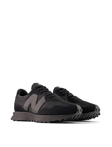 Кроссовки New Balance 327 замшевые черные - фото 2 - Miraton