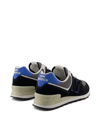 Чоловічі кросівки New Balance 574 замшеві чорні (U574QRB) - фото 6 - Miraton