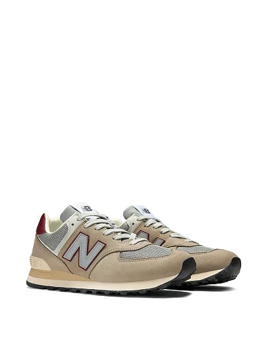Жіночі кросівки New Balance 574 з нубуку бежеві - фото 4 - Miraton
