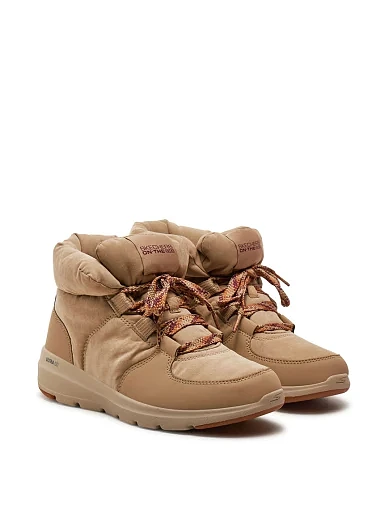 Жіночі черевики Skechers Glacial Ultra On The Go Trend Up текстильні бежеві - фото 2 - Miraton