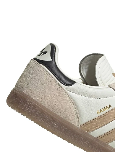 Жіночі кеди Adidas Samba шкіряні молочного кольору - фото 8 - Miraton
