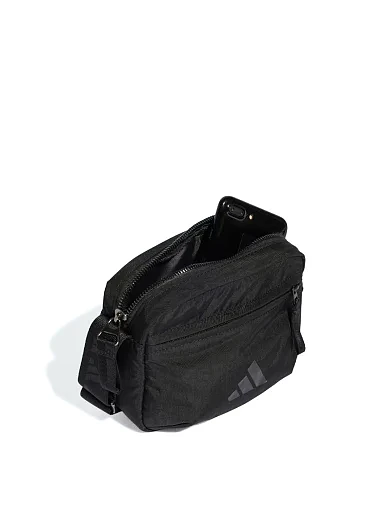 Сумка месенджер Adidas текстильна чорна - фото 4 - Miraton
