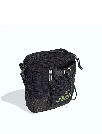 Сумка месенджер Adidas текстильна чорна - фото 3 - Miraton