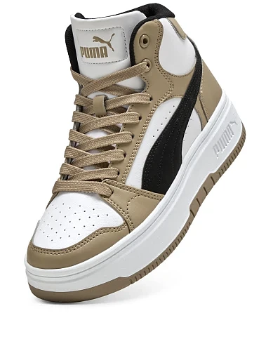 Женские ботинки PUMA Rebound Mid из экокожи бежевые - фото 6 - Miraton