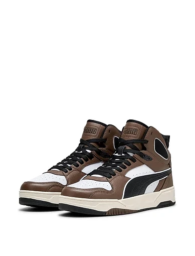 Мужские ботинки PUMA RBD Break Mid кожаные коричневые - фото 4 - Miraton