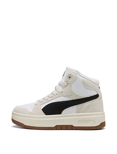 Женские ботинки PUMA Rebound Mid SD кожаные молочного цвета - фото 2 - Miraton