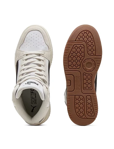 Женские ботинки PUMA Rebound Mid SD кожаные молочного цвета - фото 5 - Miraton