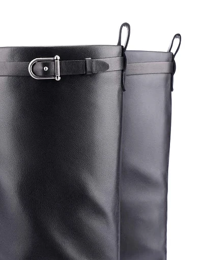 Женские сапоги кожаные черные - фото 2 - Miraton