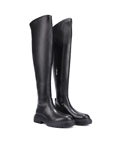 Жіночі ботфорти шкіряні чорні(GZ6860-25-1) - фото 3 - Miraton