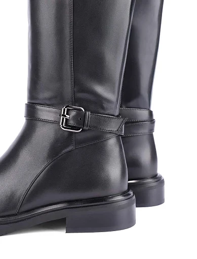 Жіночі ботфорти Attizzare шкіряні чорні(FT2408-1624-1BM) - фото 2 - Miraton