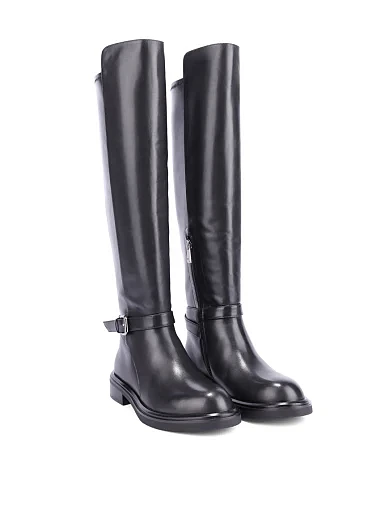 Жіночі ботфорти Attizzare шкіряні чорні(FT2408-1624-1BM) - фото 3 - Miraton