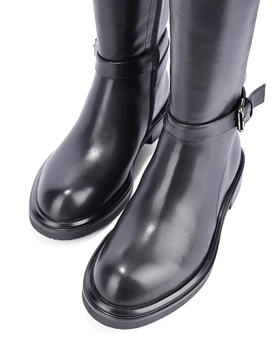 Жіночі ботфорти Attizzare шкіряні чорні(FT2408-1624-1BM) - фото 5 - Miraton