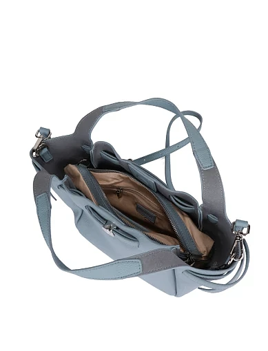 Женская сумка кожаная голубая - фото 6 - Miraton