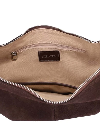 Жіноча сумка замшева коричнева(89-8787-1) - фото 6 - Miraton