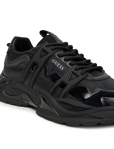 Чоловічі кросівки Guess з екошкіри чорні (FMFUNO ELL12) - фото 6 - Miraton