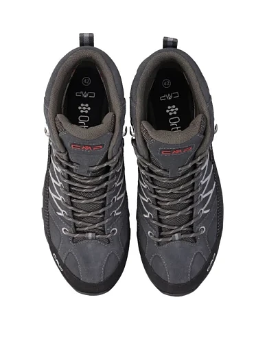 Мужские ботинки CMP RIGEL MID TREKKING SHOES WP кожаные темно-серые - фото 4 - Miraton