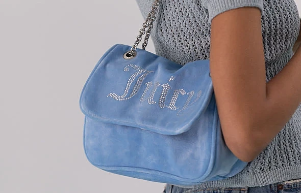 Жіноча сумка крос-боді Juicy Couture тканинна блакитна фото 