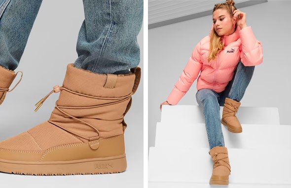 Жіночі черевики бежеві тканинні PUMA Snowbae Wns фото 