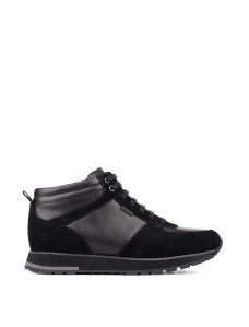 Мужские кожаные ботинки черные - фото  - Miraton