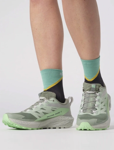 Женские кроссовки Salomon из ткани зеленые фото 1