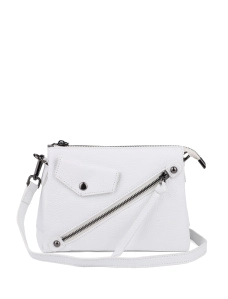 Женская сумка кросс-боди MIRATON кожаная белая - фото  - Miraton