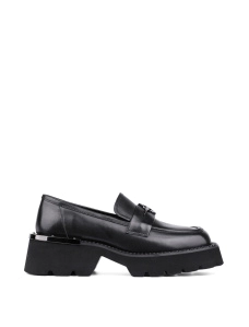 Женские туфли лоферы MIRATON черные кожаные - фото  - Miraton