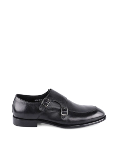 Мужские туфли кожаные черные монки - фото  - Miraton