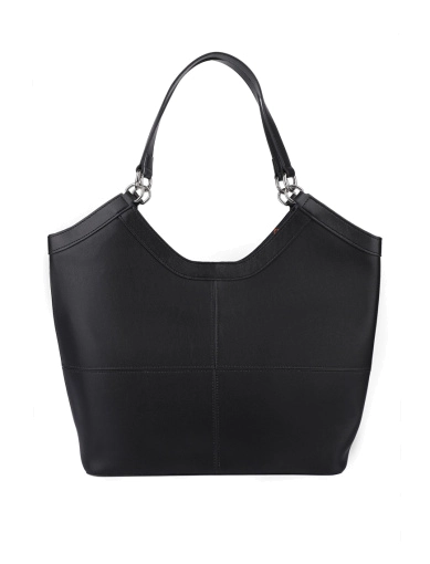Жіноча сумка шоппер MIRATON шкіряна чорна фото 1