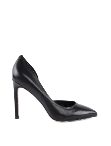 Жіночі туфлі шкіряні чорні з гострим носком фото 1