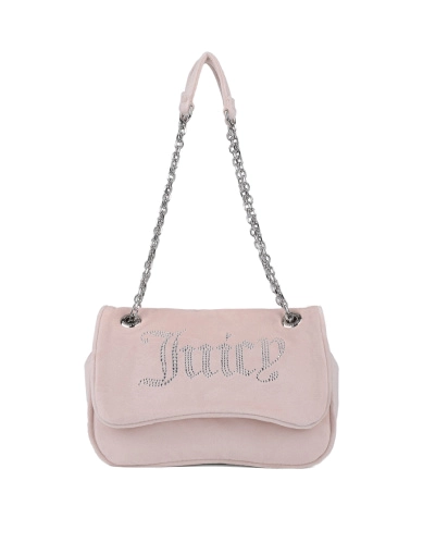 Женская сумка кросс-боди Juicy Couture из экокожи бежевая с камнями фото 1