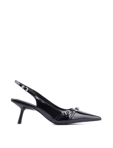 Жіночі туфлі слінгбеки MIRATON чорні лакові - фото  - Miraton